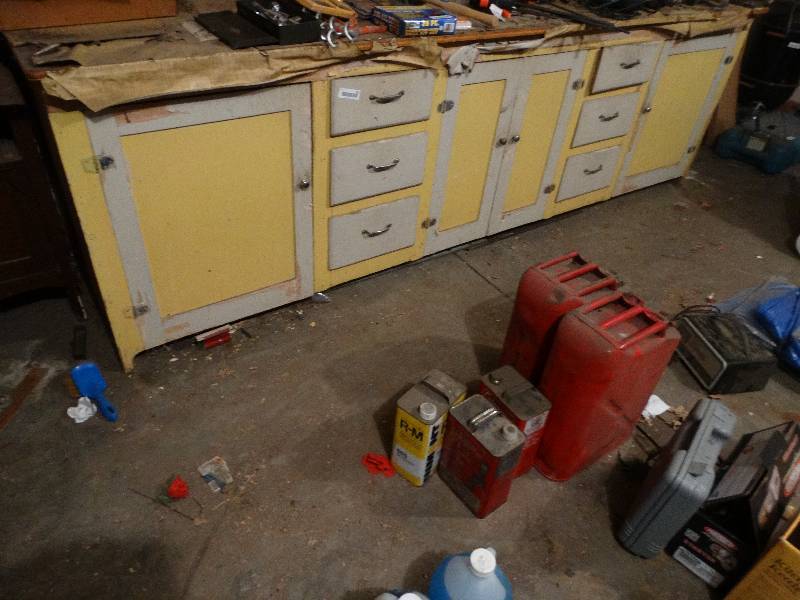 lot 661 image: Awesome garage work bench w drawers & doors
