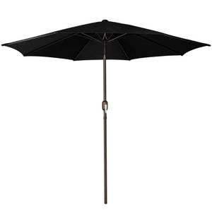 lot 1382 image: Blissun 9 Outdoor Patio Umbrella, Outdoor Table Umbrella, Yard Umbrella, Market Umbrella with 8 Sturdy Ribs, Push Button Tilt and Crank (Black)