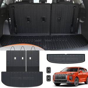 lot 5463 image: GALVAGNIATE Cargo Liner Compatible with 2020-2024 2025 Hyundai Palisade, All-Weather TPE Trunk Mat with Backrest Mat for Palisade Accessories (Includes a Lower Cargo Mat) - Retail $77.23