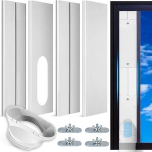 lot 5495 image: TigeJoy Portable Air Conditioner Window Seal Kit with Universal Coupler, Reinforced PVC Plate Adjustable AC Vent Kit for Sliding Window, Fit for All AC with 5.9 & 5.1 Inch Diameter Exhaust Hose