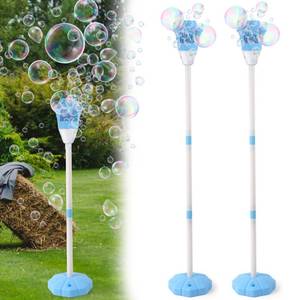 lot 5496 image: Palksky 1PCS Bubble Machine with Lights for Outdoor, Balloon Column Stand Kit for Floor with Bubble Maker for Patio, Garden, Playground