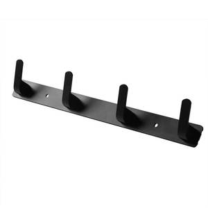 lot 6078 image: 4 Hooks Matte Black Bathroom Towel Hooks Mounted Wall Adhesive Heavy Duty Farmhouse Bath Coat Stick on Rack Hat Wall Hook Sticky Black Kitchen Robe Rack Coat Hook Black 4 Hooks Rack Towel for Bathroom