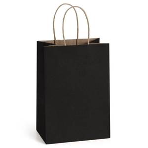 lot 6080 image: BagDream Kraft Paper Bags 25Pcs 5.25x3x8 Inches Small Paper Gift Bags Shopping Bags, Kraft Bags, Party Favor Bags, Black Gift Bags with Handles Bulk