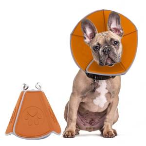 lot 6104 image: TAVAYVIP Adjustable Soft Dog Cone, Recovery Collar for Dog After Surgery Anti-Bite Lick Wound Healing, Elizabethan Collar (GR-M)