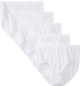 lot 6106 image: Fruit of the Loom Women_s Plus Size Fit For Me 5Pack Original Cotton Brief Panties White 13
