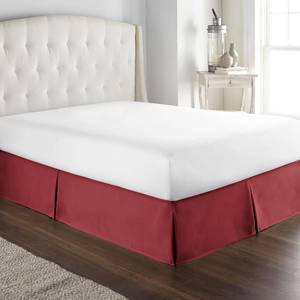 lot 6107 image: HC Collection Bed Skirt, Soft Microfiber Box Spring Cover, Bed Skirting Queen Size, 14 Inch Drop, Wrinkle & Fade Resistent - Burgundy