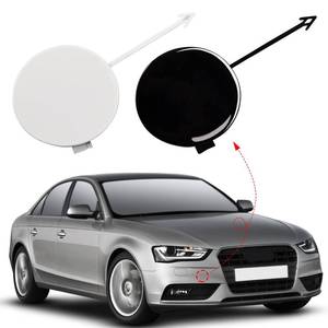 lot 6113 image: Front Bumper Tow Hook Cover Towing Eye Cap Fit for Audi A4 B8 2013 2014 2015 2016 8K0807241C (Black, right passenger side) Xinpinsai