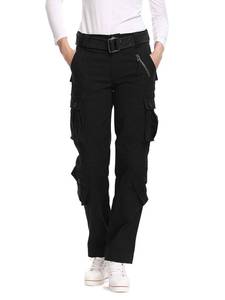 lot 6129 image: Mesinsefra Womens Cargo Pants, Casual Military Combat Work Pants with 8 Pockets Black 14