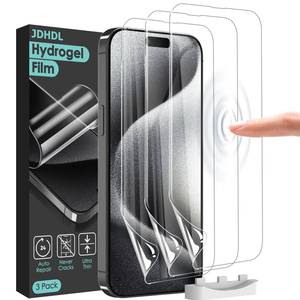 lot 6144 image: JDHDL Screen Protector 3 Pack Soft Hydrogel Film for iPhone 15 Pro15, Upgraded Non-breakable Flexible TPU