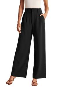 lot 6152 image: NOAHELLA Womens Wide Leg Pants High Waisted Business Casual Summer Dress Pants Palazzo Long Work Trousers with Pockets Black S
