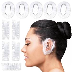 lot 6156 image: 200 Pack Disposable Ear Covers for Shower - Ear Protectors Waterproof Ear Covers for Swimming Ear Covers for Hair Dye Bath Shower Cover Shower Care Ear Protection Shower Ear Shower Caps for Adults