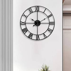 lot 7116 image: A 24 inch Large Metal Wall Clock, Industrial Indoor Outdoor Waterproof Art Decor Modern Clocks, European Retro with Oversized Roman Numerals, Silent Battery Operated Decor,Office,Kitchen, Loft