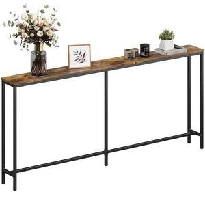 lot 9277 image: Lifewit 39.4 Inch Narrow Console Table with Metal Frame for Living Room, Industrial Long Entryway Table for Hallway, Entrance, Office, Corridor, Coffee Behind Sofa, Rustic Brown
