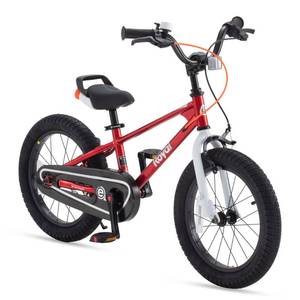 lot 9286 image: Royalbaby EZ Kids Bike, 16 Inch Wheel Bicycle with Quick Release Crank for Beginners Easy Learn Biking, Boys Girls Ages 4-7 Years, Red - Retail $229.36