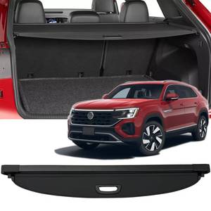 lot 9313 image: Vesul Compatible with VW Volkswagen Atlas Cross Sport 2024-2020 Retractable Cargo Cover Security Shade Shield PVC Aluminum Rear Trunk Tonneau Cover Luggage Privacy Cover Screen Black - Retail $128.97