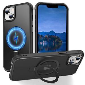 lot 10304 image: ZHOGTNEG for Magnetic iPhone 11 pro max case, Invisible Stand and Ring Holder, Magsafe Compatible, Military Grade Protection, Shockproof, Mens and Womens use 6.5 - Black