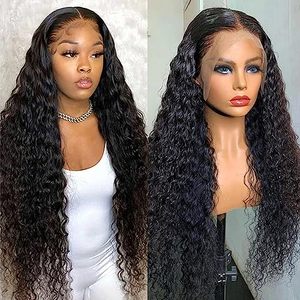 lot 10306 image: RUSTAMM Lace Front Wigs Human Hair Pre Plucked Glueless Body Wave Frontal Wigs HD Transparent Lace Wigs High Density Emulation Natural Color for Black Women 28 Inch Curly Wigs