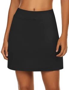 lot 10341 image: Ekouaer Athletic Skorts for Women Summer Sport Tennis Hiking Running Golf Short Skirts Size Medium Light Khaki
