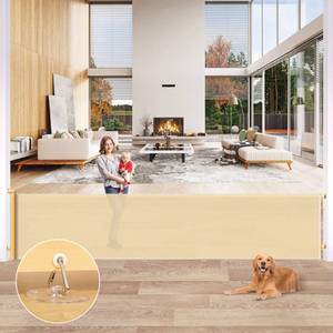 lot 7130 image: VEXON 177 Retractable Baby Gates Extra Wide - Mesh Dog Gate Indoor, Baby Gate for Stairs, Dog Gates for Doorways & Hallways, Pet Gate IndoorOutdoor, Safety Dog Gates for The House (Apricot Color) - Retail $82.77