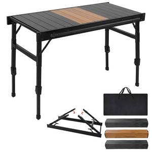 lot 7136 image: WildFinder Folding Table, Outdoor Folding Camping Table with Adjustable Legs, Lightweight Roll Up Aluminum Camp Table with Carrying Bag, for Indoor & Outdoor Party, Picnic, Beach, BBQ
