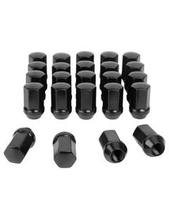 lot 7162 image: M14x1.5 Lug Nuts Replacement for 1999-2017 Chevy Silverado 1500, 2012-2022 Ram 1500 2500, 2011-2022 Jeep Grand Cherokee, 24PCS 14x1.5 Black Lug Nuts One-Piece OEM Style Conical Seat,GM 9596070 611-236