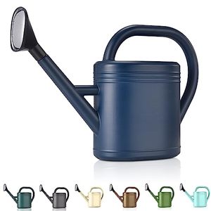 lot 7165 image: Watering Can 1 Gallon for Indoor Plants, Garden, Outdoor Plant House Flower, Gallon Large Long Spout with Sprinkler Head (Blue)