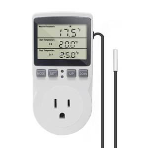 lot 8006 image: Digital Thermostat Plug Socket Temperature Controller Outlet 3m Probe 120V 15A 1800W C F Heating Cooling Control for Incubator Brewing Incubator Greenhouse Terrarium Heat Mat