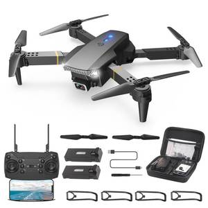 lot 8008 image: Drone with Camera for Adults, 1080P HD FPV Foldable Remote Control Drone with 3D FlipsAltitude HoldGesture SelfieWaypoint Flight, 2 Batteries and Case, Gifts for BoysGirls Beginners