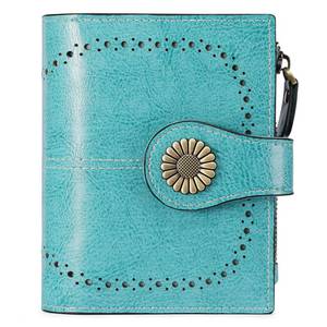 lot 8010 image: SENDEFN Small Womens Wallet Leather Bifold Card Holder RFID Blocking with Zipper Coin Pocket