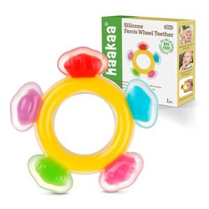 lot 8448 image: Haakaa Silicone Ferris Wheel Teether - Freezer Teething Toy for Babies 3-6 Months - Safe Soothing Cold Relief - BPA Free Silicone -1 Pack