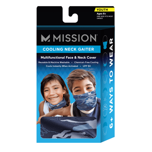 lot 8463 image: Mission Cooling Neck Gaiters (Youth) - 2 Pack Matrix Camo & Bering Sea