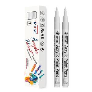 lot 8464 image: TFIVE White Paint Marker Paint Pens - 2 Pack Acrylic Permanent Marker, 0.7mm Extra Fine Tip Paint Pen for Art Projects, Drawing, Rock Painting, Ceramic, Glass, Wood, Plastic, Metal, Canvas DIY Crafts