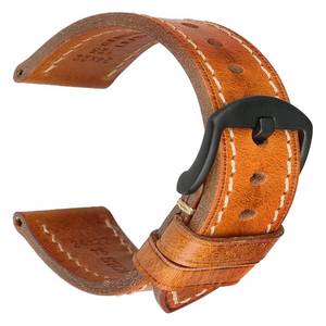 lot 8475 image: REZERO Handmade Genuine Leather Watch Band, Vegetable Tanned Leather, Oil-Waxed Watch Straps Replacement 18mm 19mm 20mm 21mm 22mm 23mm 24mm 26mm for Men, Women