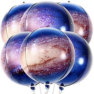 lot 8485 image: KatchOn, Big 22 Inch Galaxy Balloons - Pack of 6, Galaxy Party Supplies  360 Degree 4D Round Sphere Space Balloons for Galaxy Party Decorations  Planet Balloons for Outer Space Party Decorations