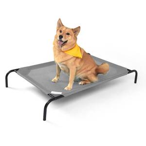 lot 9245 image: COOLAROO The Original Cooling Elevated Dog Bed, Indoor and Outdoor, Large, Grey