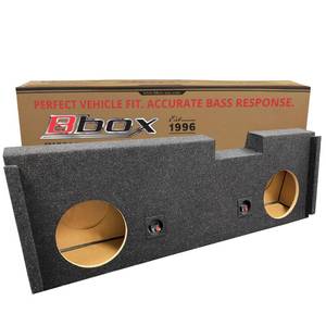lot 9249 image: Atrend Bbox A184-12CP Dual 12in Sealed Carpeted Subwoofer Enclosure - Fits 2007 - 2020 ChevroletGMC SilveradoSierra Crew Cab, Charcoal