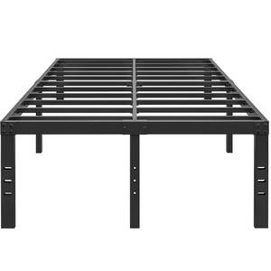 lot 9256 image: HOBINCHE 18 Inch Metal Bed Frame Queen Size No Box Spring Needed - Easy Assembly Heavy Duty Noise Free Narrow Bedframes - Double Black Basic Steel Slats Platform with Storage