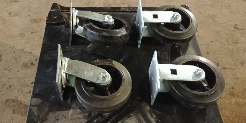 lot 6752 image: Set of 4 New Heavy Duty 6 Wheels (2 Fixed, 2 Swivel)
