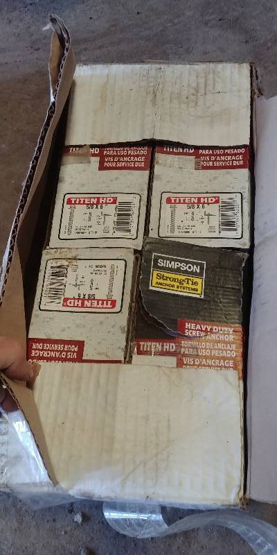 lot 6856 image: 4 Boxes of Simpson Titen HD 58 x 6 Screw Anchors