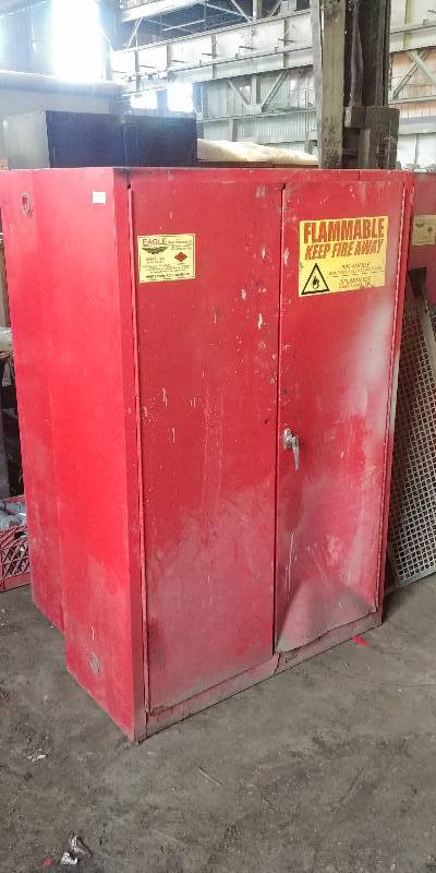 lot 6635 image: Eagle PI-47 60 Gallon Paint and Ink Cabinet 65 x 43 x 18 Manual Door Type