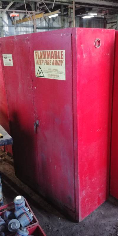 lot 6636 image: Eagle PI-47 60 Gallon Paint and Ink Cabinet 65 x 43 x 18 Manual Door Type