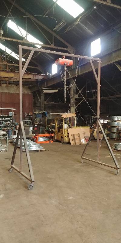 lot 39 image: CM ValuStar 1 Ton Electric Chain Hoist with 10 Wide x 13 Tall Heavy Duty Frame