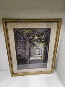 lot 125 image: Very nice picture of entrance gate inside very nice frame