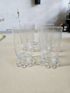 lot 134 image: Set of 6 small Imperial Candlewick Glass Tumbler Glasses Elegant Midcentury Vintage