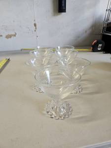 lot 135 image: Set of 7 Imperial Glass Candlewick Pattern Cocktail or Dessert Cups