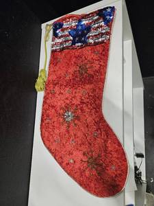 lot 183 image: American Flag decorated stocking for Christmas, looks like new