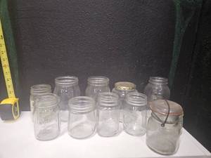 lot 185 image: Lot of 12 various glass jars