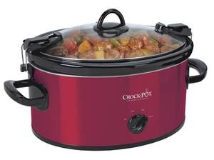 lot 204 image: Used Crock-Pot 6-Quart Cook & Carry Oval Manual Portable Slow Cooker, Red - SCCPVL600-R