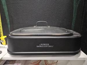lot 213 image: Power Smokeless Grill, used, no power cord so unable to test, looks in good condition, comes with manual