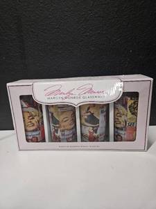 lot 215 image: Marilyn Monroe Set of four 10 oz. (295 ml) glasses New in Packaging hiball glass